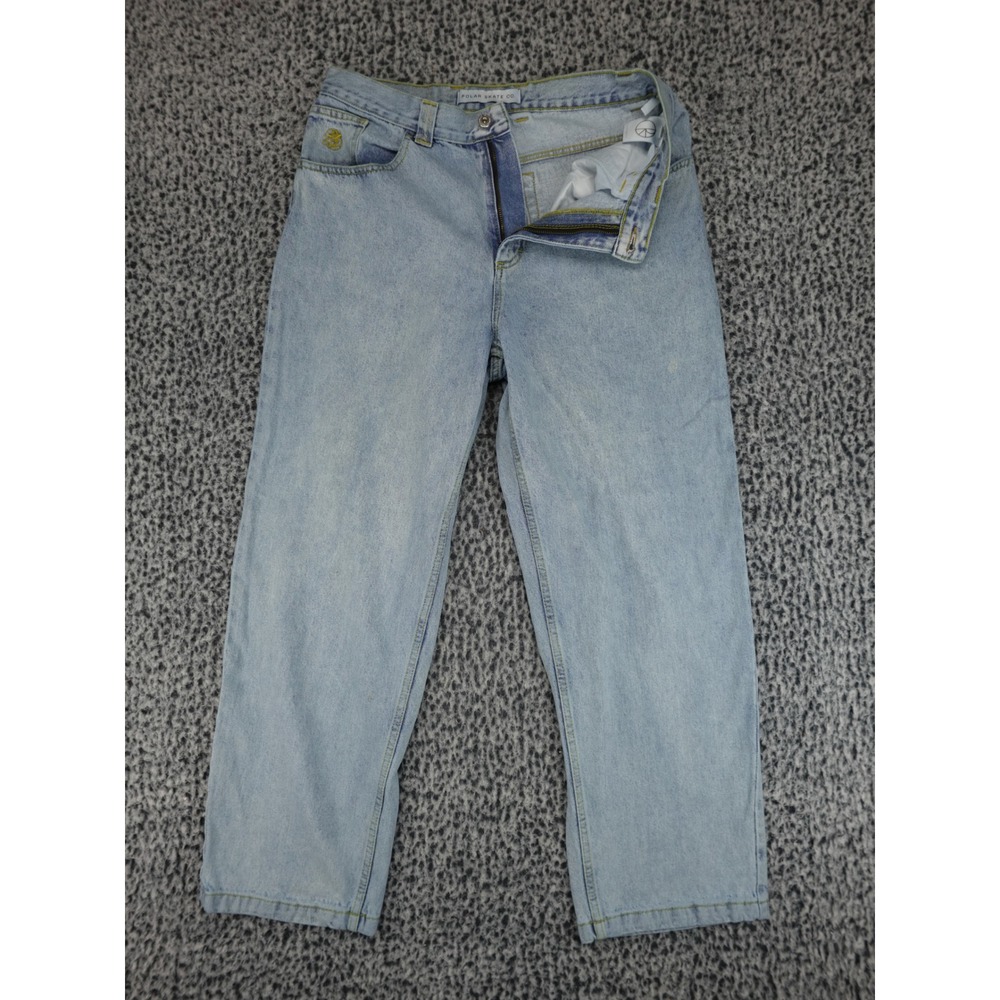 Polar Skate Co Big Boy Jeans Mens Medium‎ Light Blue Denim Baggy Skate Pants